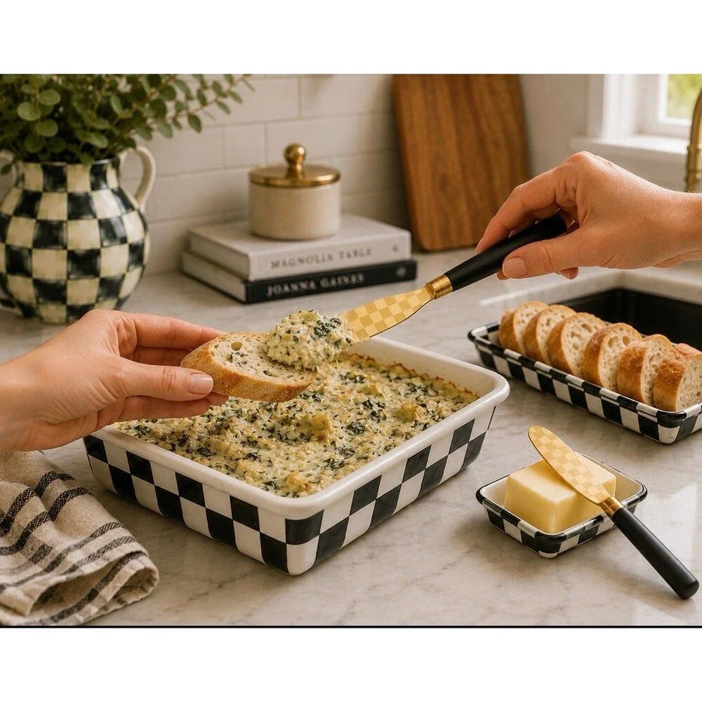 Mackenzie-Childs Courtly Check Black and White Baking 4pc Gift Set
